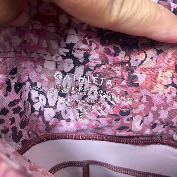 Athleta Pink Snakeskin Leggings for Active Wear - Picture 6 of 11